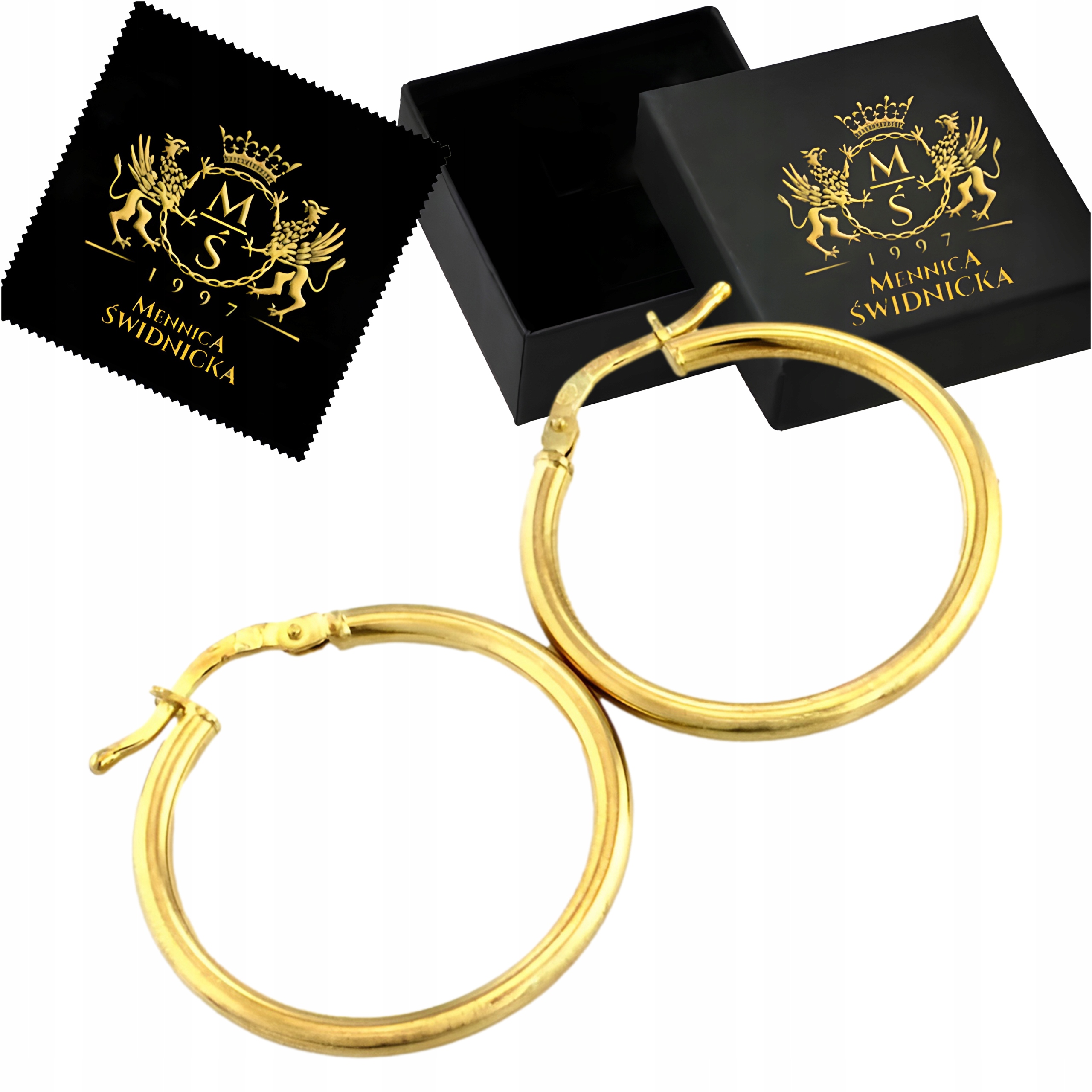 Stříbrné Náušnice pozlacené 26 mm, Stříbro 925, dámské šperky