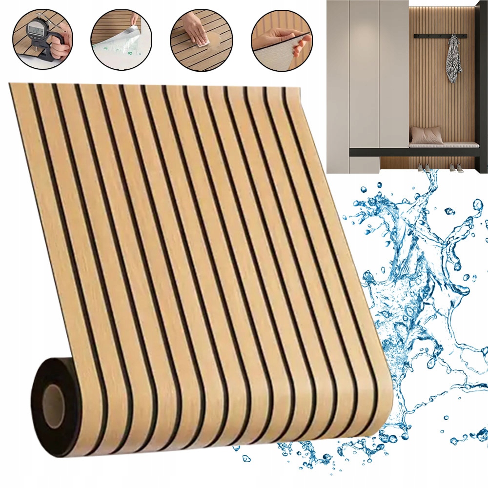 Tapeta Na Ścianę Wypukłe Lamele 3d Samoprzylepna Tapeta Lamelle 40x300cm