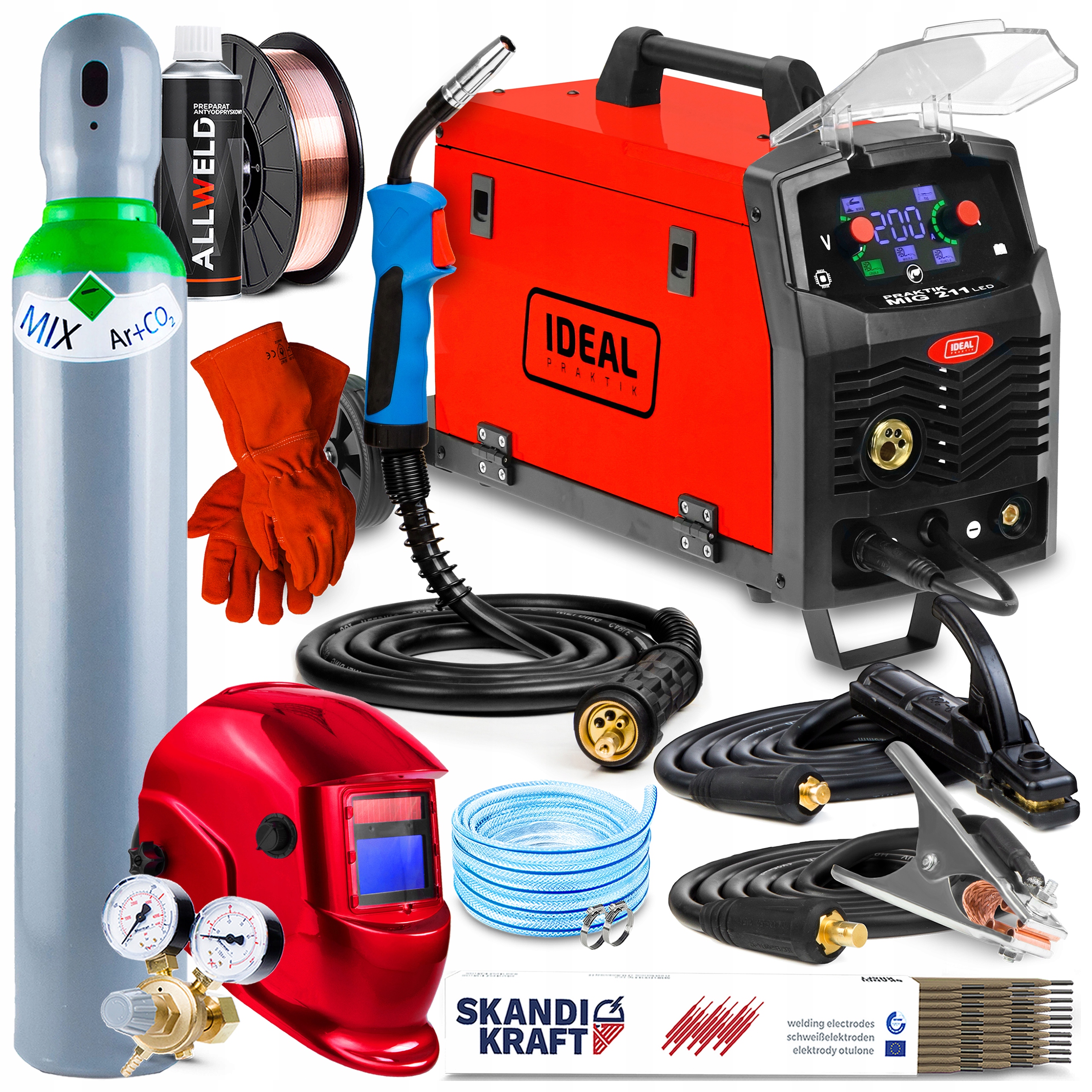 Invertorová Svářečka Ideal Praktik Mig 211 Synergie Led Mma Tig 200A Hliník