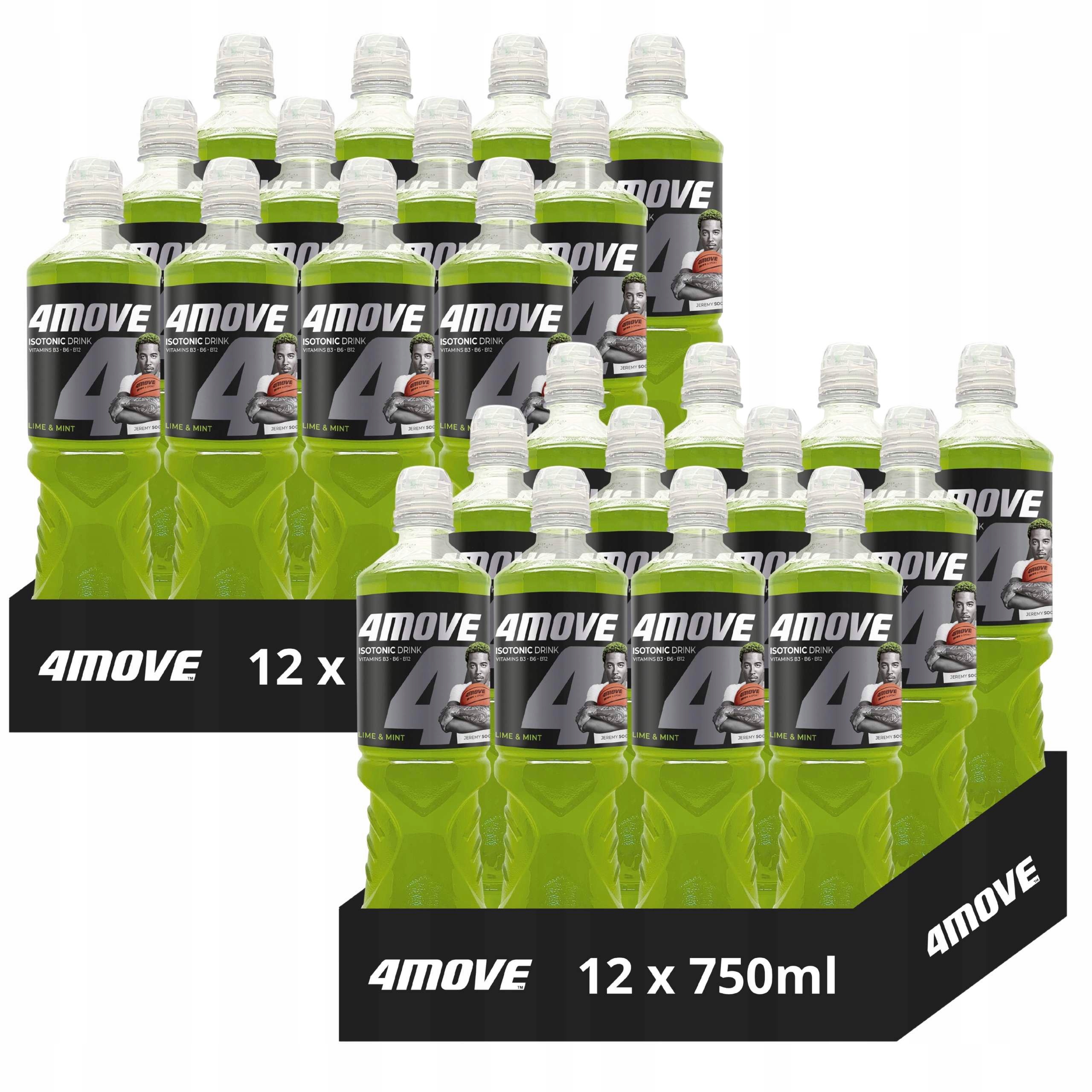 4Move Isotonický nápoj s příchutí limetka – máta 750 ml x 24 kusů