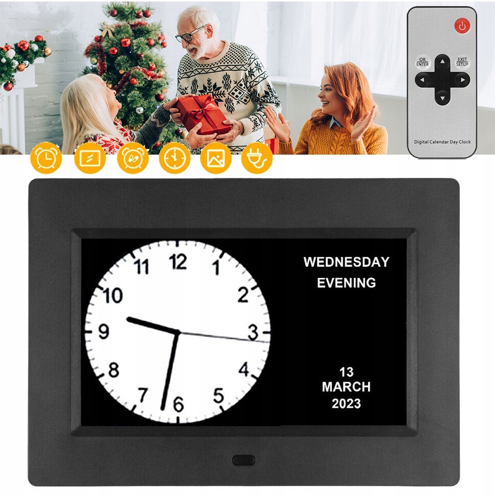 Digitální Hodiny S Úhlopříčkou 7", Digitální Budík S LCD Displejem, Dárek