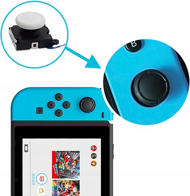 2x EFEKT HALL'A Analog drążek joystick JOY-CON Nintendo Switch ZERO DRIFT Typ pad