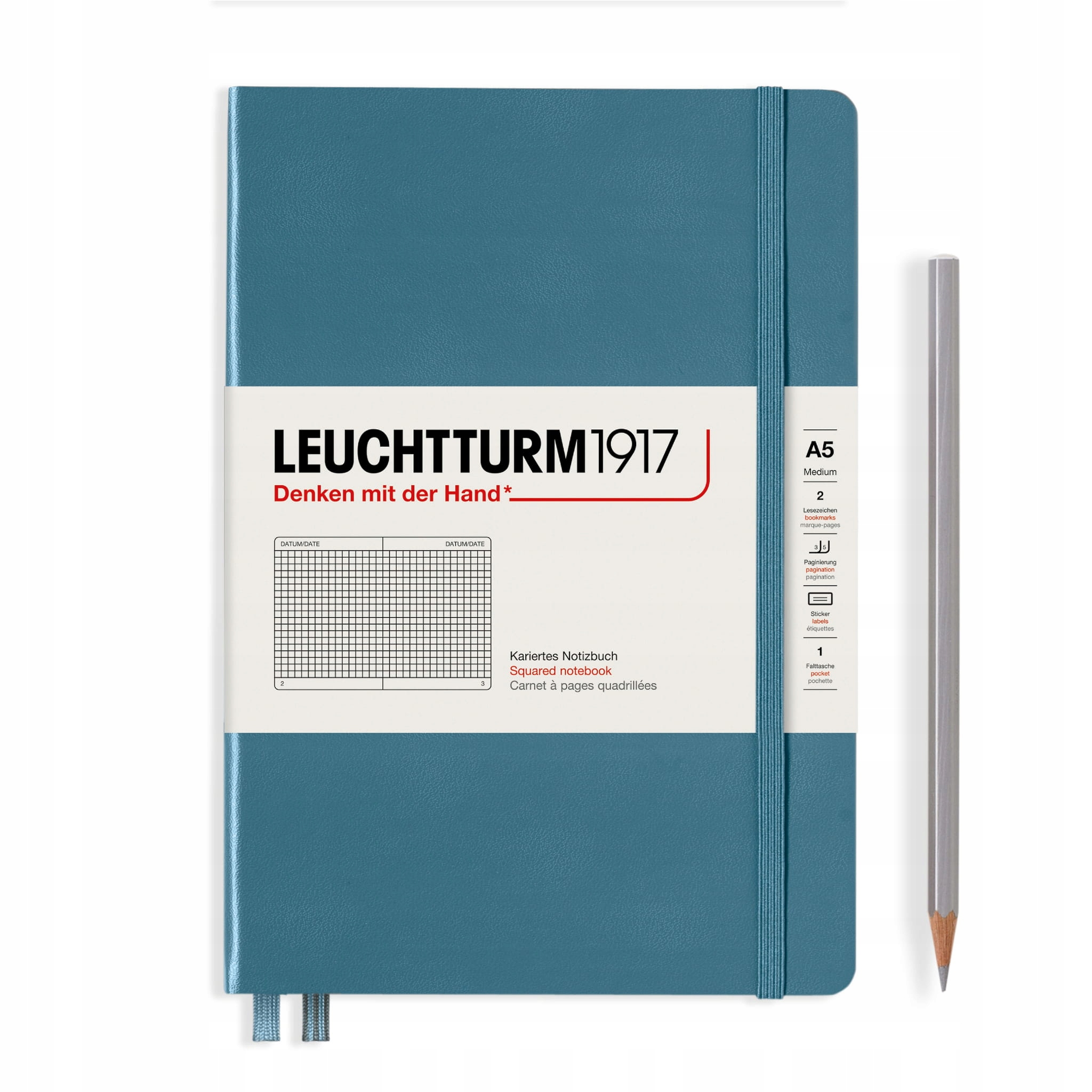 Notatnik Leuchtturm1917 A5, kratka, Stone Blue