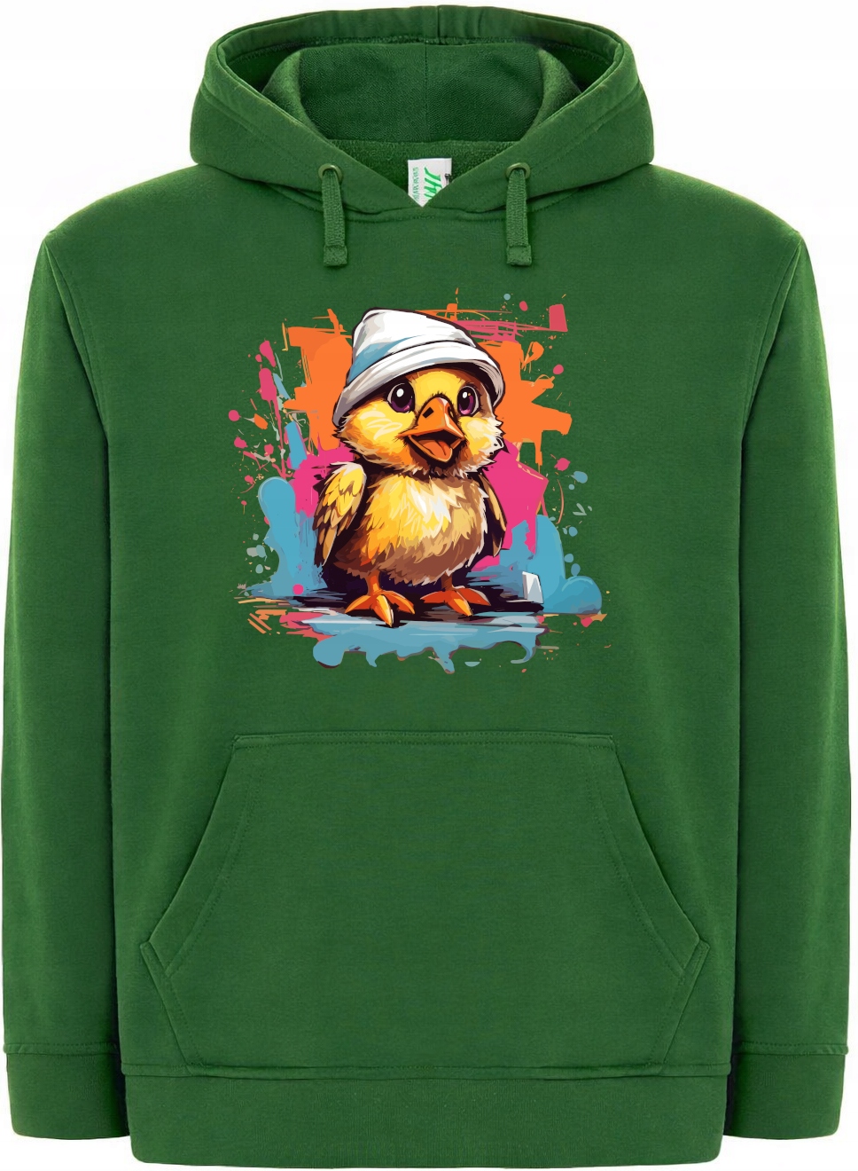 Mikina s kapucí Kuřecí barevný módní potisk vel. S