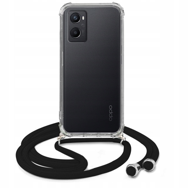 

Etui Crossbody Oppo A96 4G Czarny Sznurek Ochronne