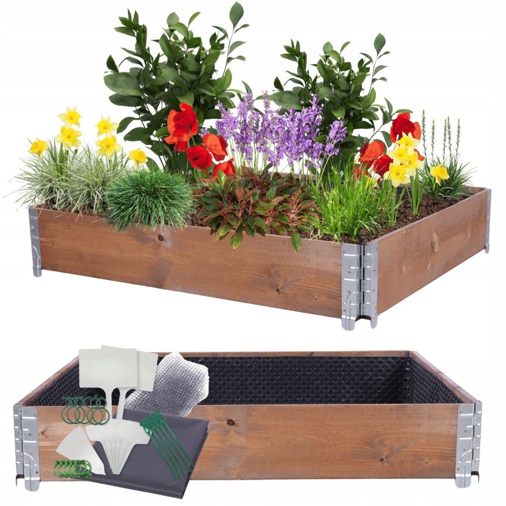 Regulovatelný kaskádový záhon zeleninový záhon 20x120x100 impregnace Fólie Kelímky