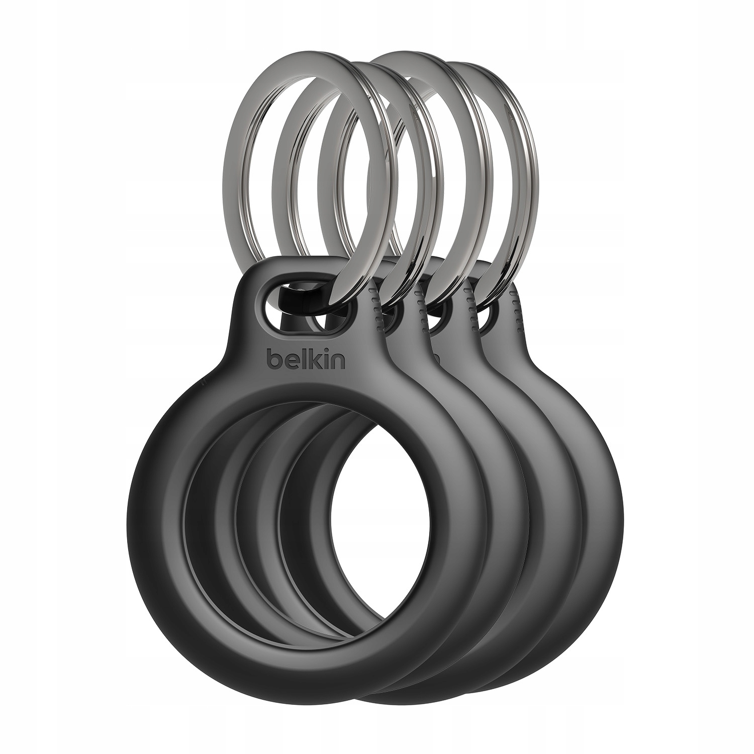 Belkin Držáky na AirTag s kroužkem na klíče, 4 ks, černé