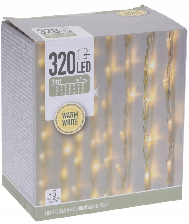 Světelný závěs 320 Led Závěs diody Funkce