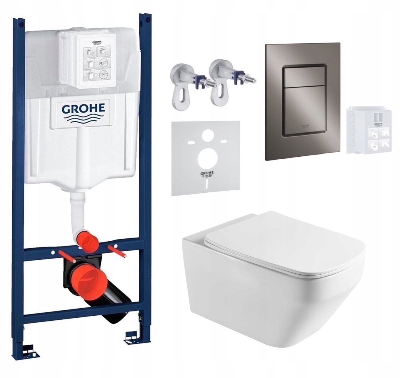 Wc rošt Grohe Rapid Sl s Wc misou Naron Tornado a tlačidlom grafit