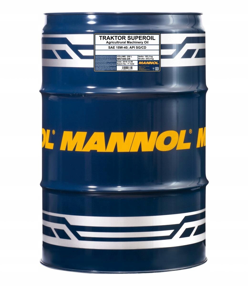 

Mannol 15W40 208L. Traktor Superoil 7406-DR