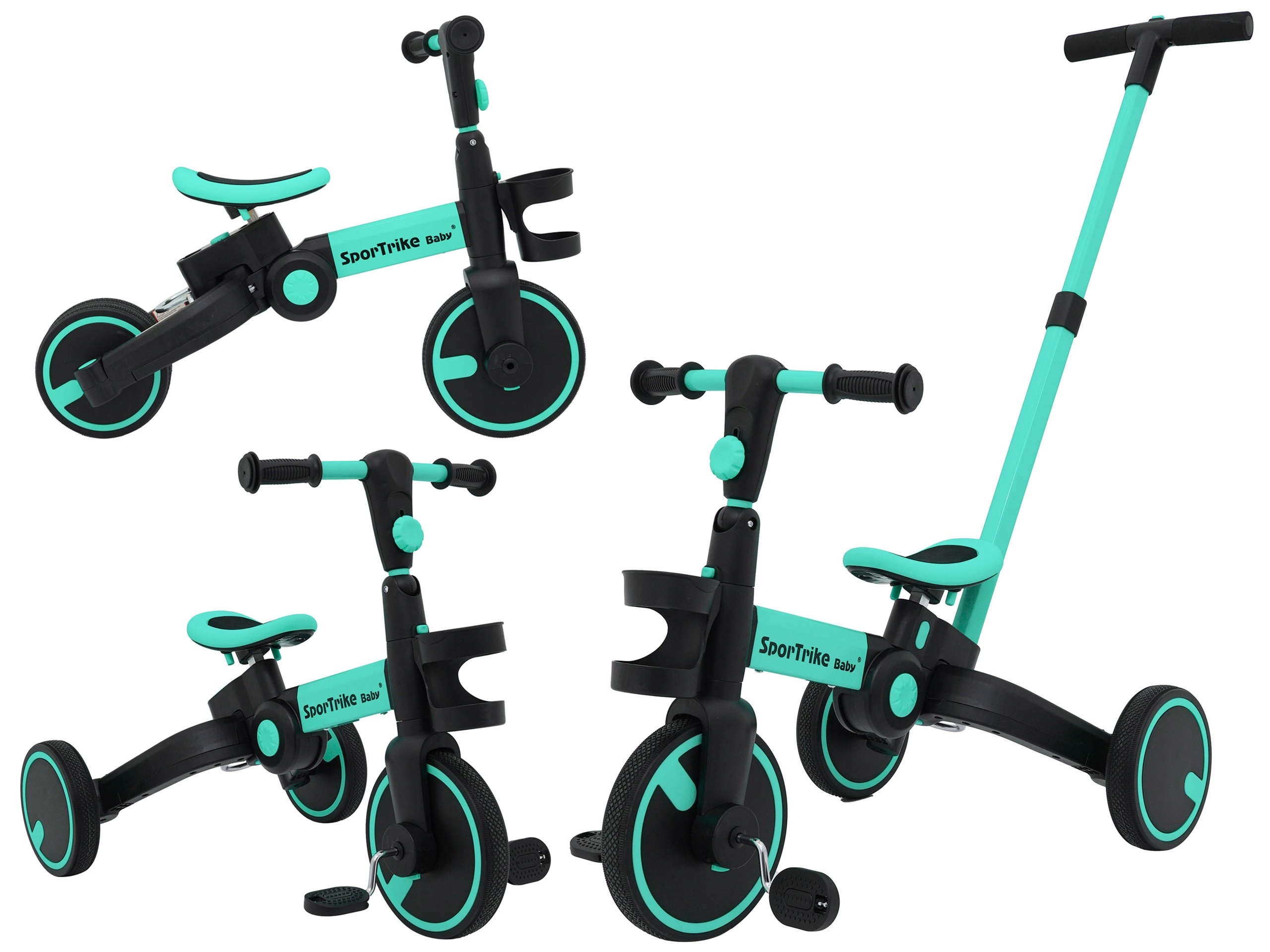 Rowerek trójkołowy Dla Dzieci Happy Bike 3w1 Biegówka rączka dla rodzica