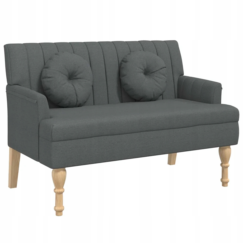 Elegantní lavička tmavě šedá, rozměry 113 x 64,5 x 75,5 cm
