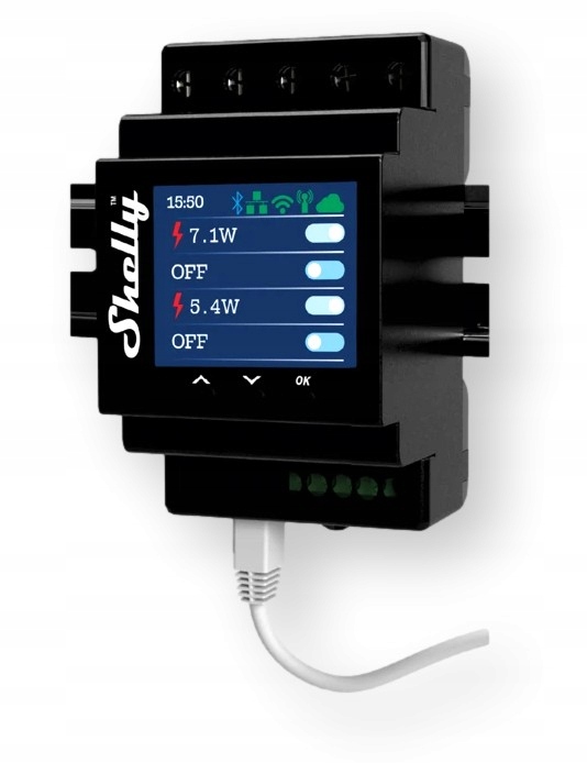 Shelly Pro 4PM V2 – modul automatizácie 4×16A, Din, meranie energie