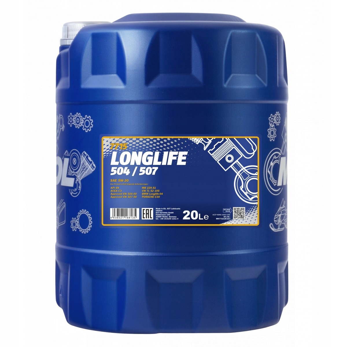 Olej Mannol Longlife 504/507 5V30 20L
