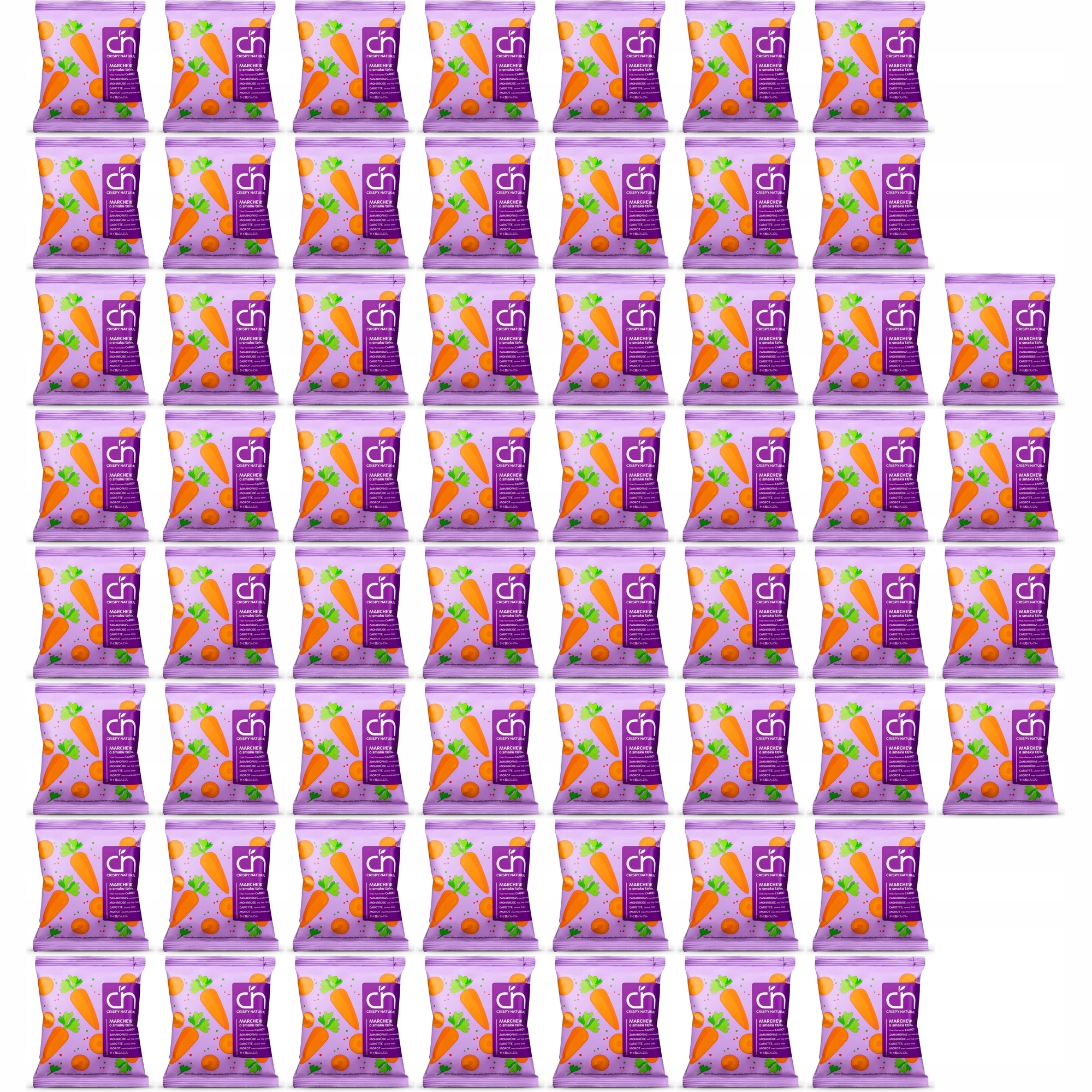 Zestaw Crispy Natural Marchew o smaku tajskim Suszone chipsy z 60 szt.