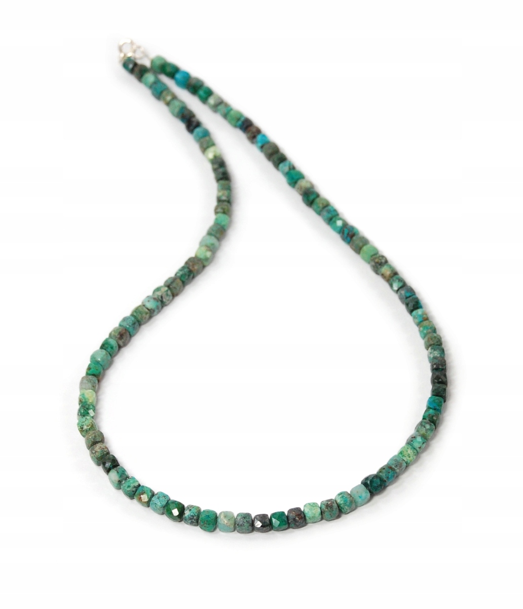 Náhrdelník z přírodních fénixových kamenů, fazetované kostky, 4 mm