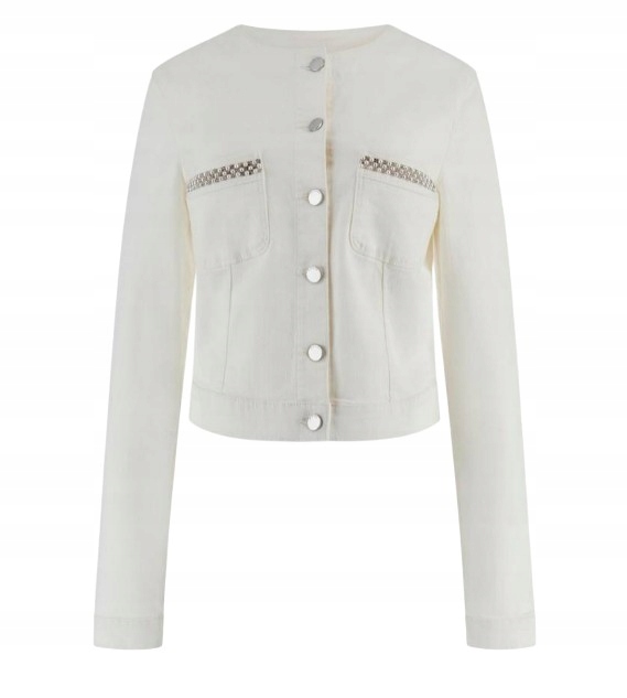 Dámská džínová bunda Guess denim, bílá, velikost S