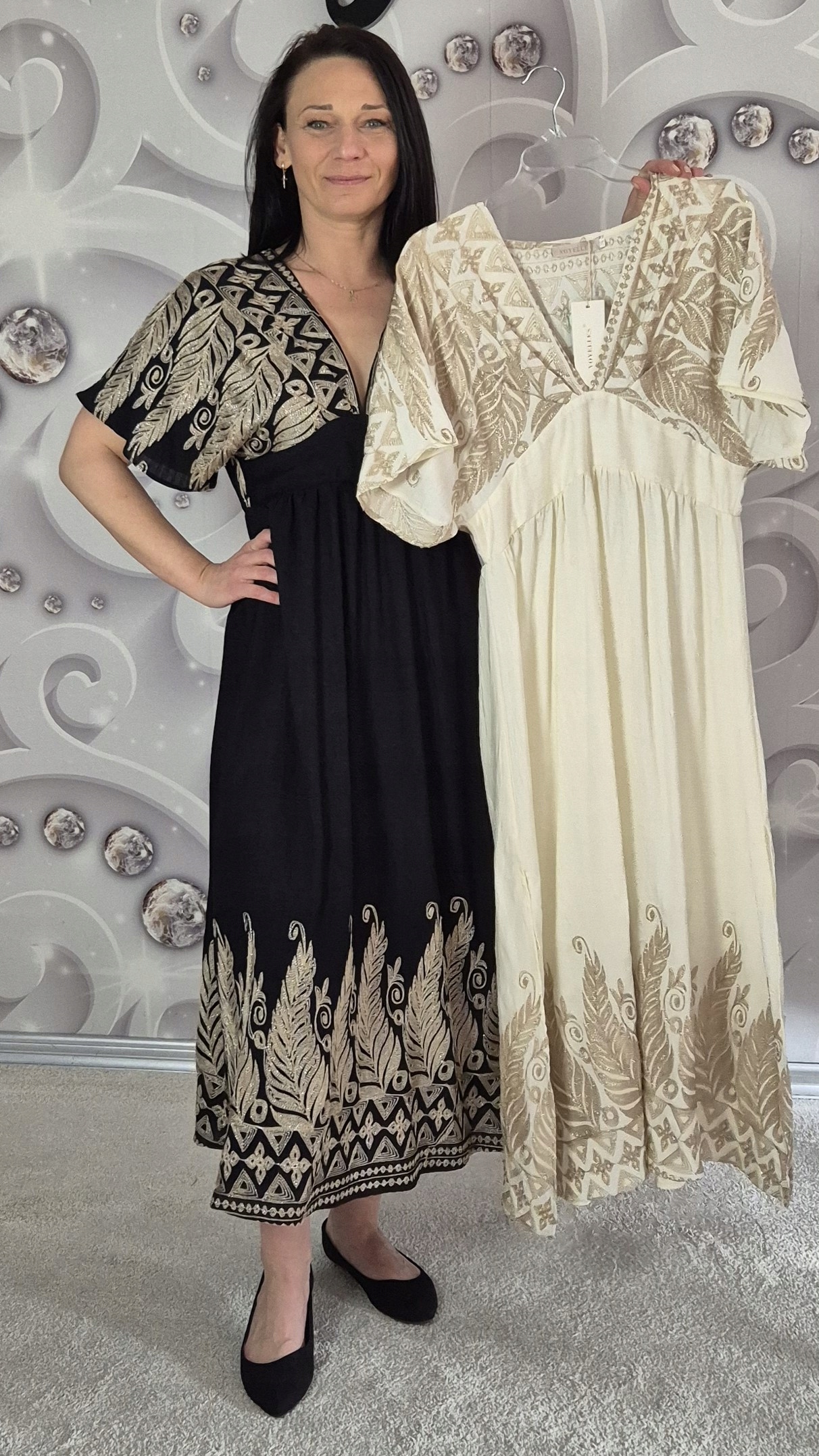 Letní Boho Šaty S/m Krémové
