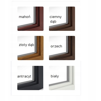 Okno PCV 1x Antracyt dwuszybwe RU 1000x900 Szerokość okna 1000 mm