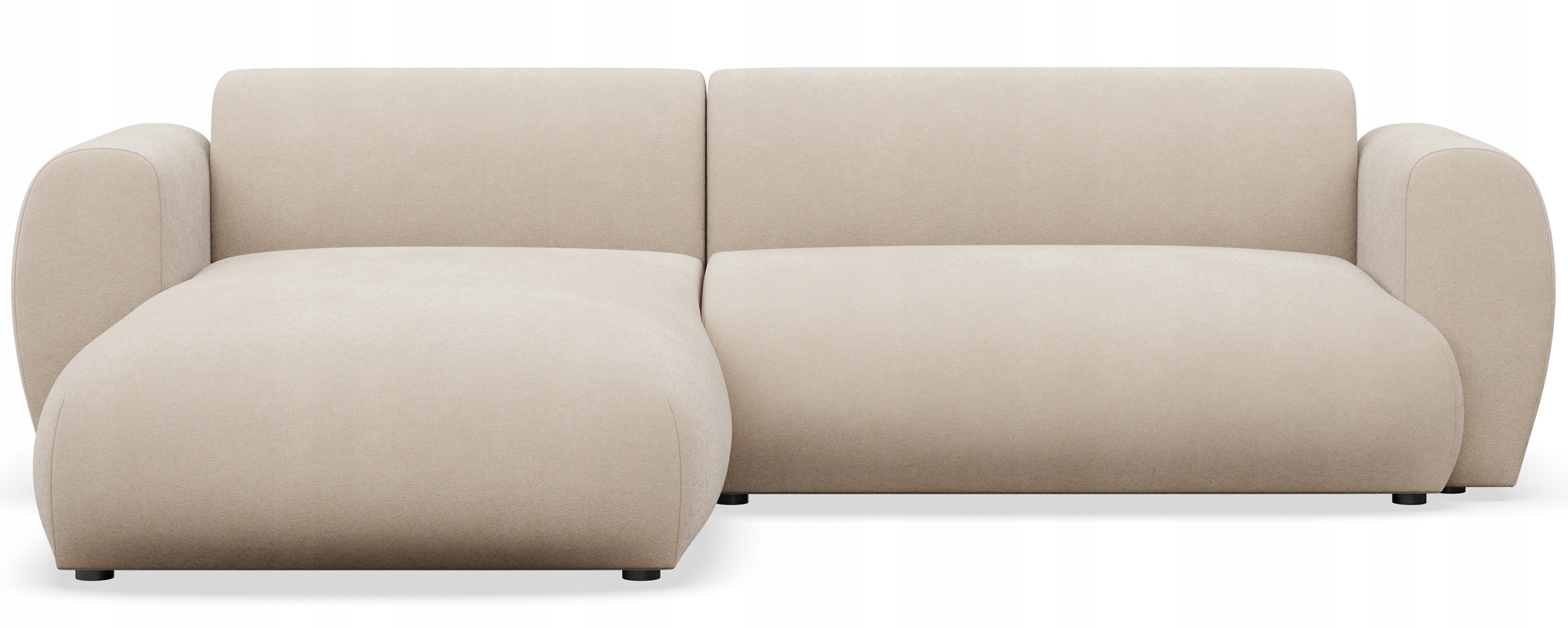Rohová Sedací Souprava s funkcí spaní Emia, elegantní krémová žinylka Easy Clean