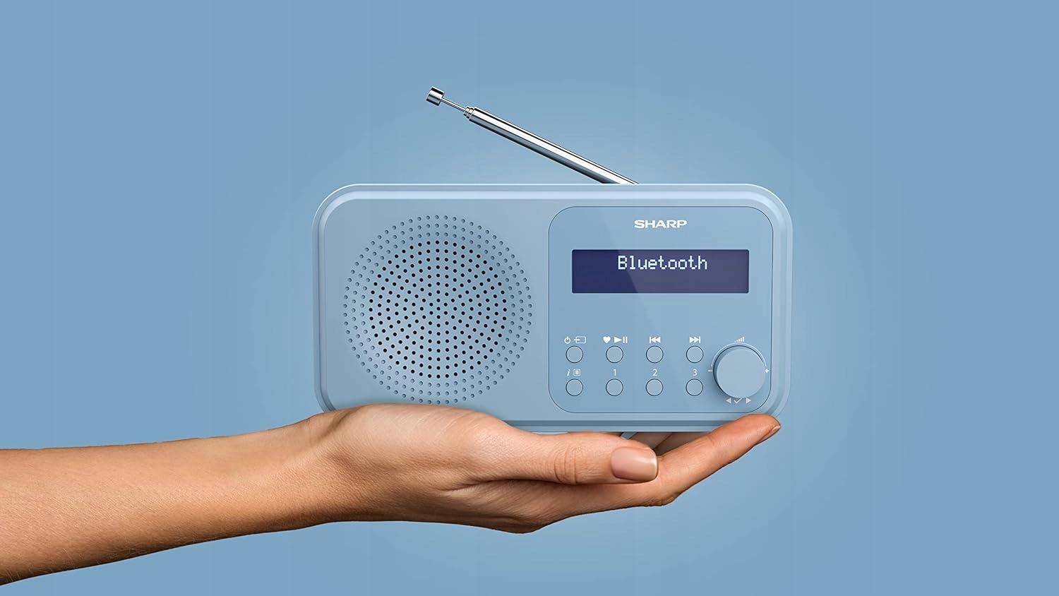Digitální Rádio Dab+ Fm Bluetooth Přenosný Usb Budík Modrý