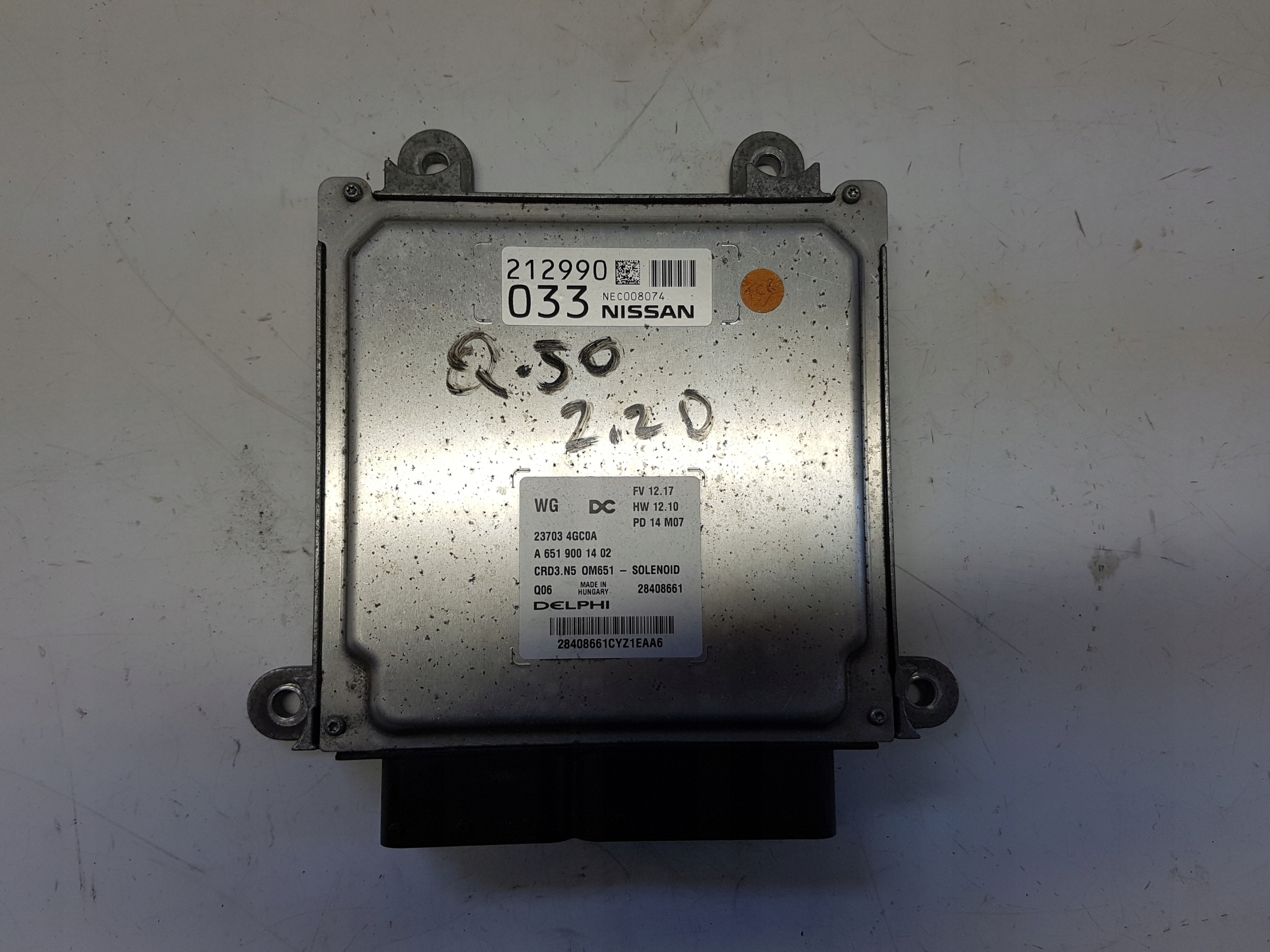 INFINITI Q50 computer of the engine control unit 237034GC0A