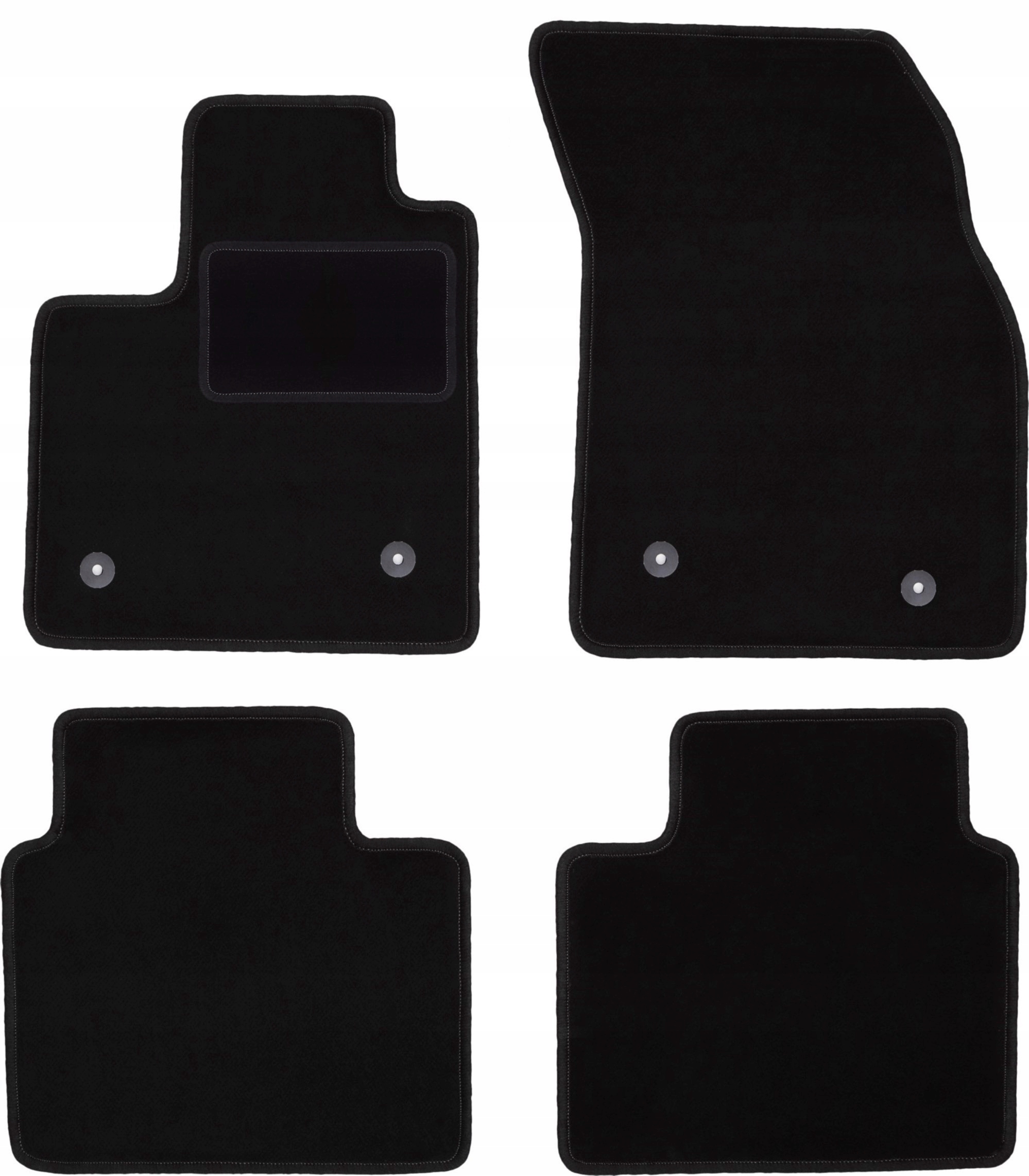 dywaniki welurowe samochodowe do: Ford Focus MK4 IV czarne stopery zestaw