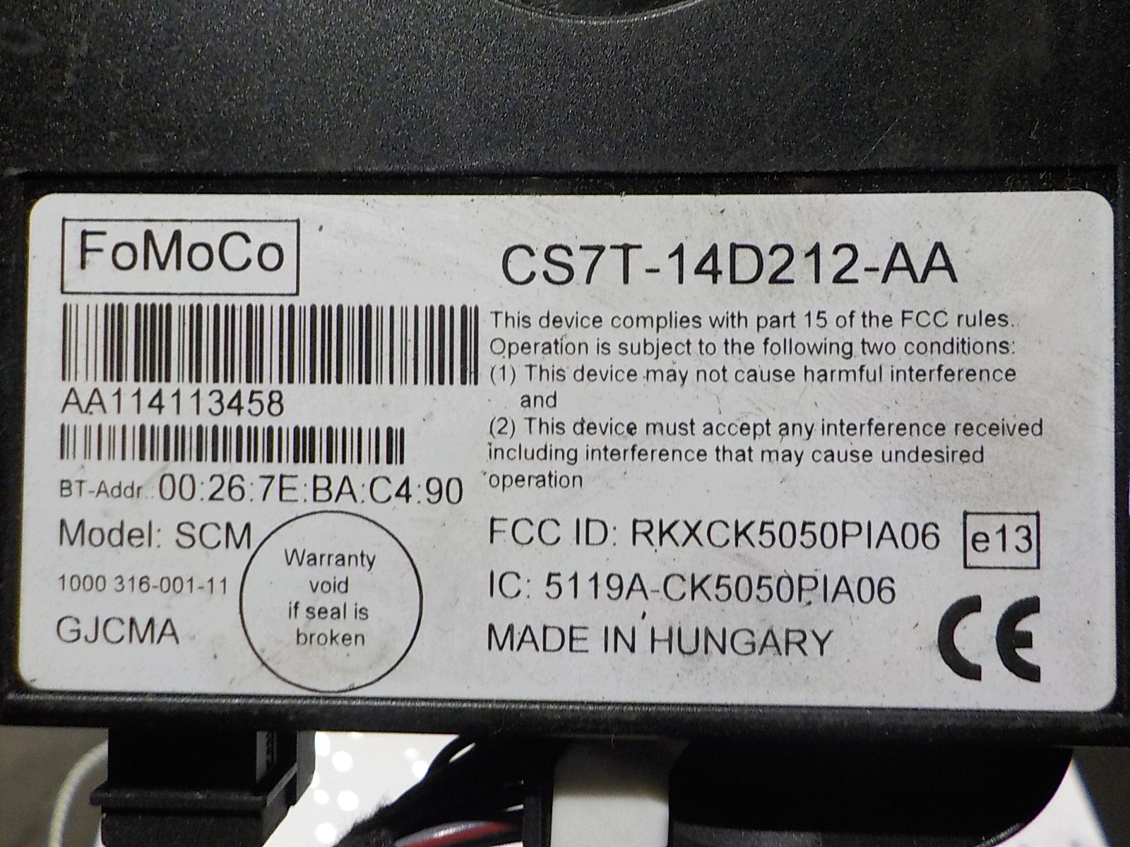 FORD FOCUS III modul BLUETOOTH CS7T-14D212-AA FOMOCO