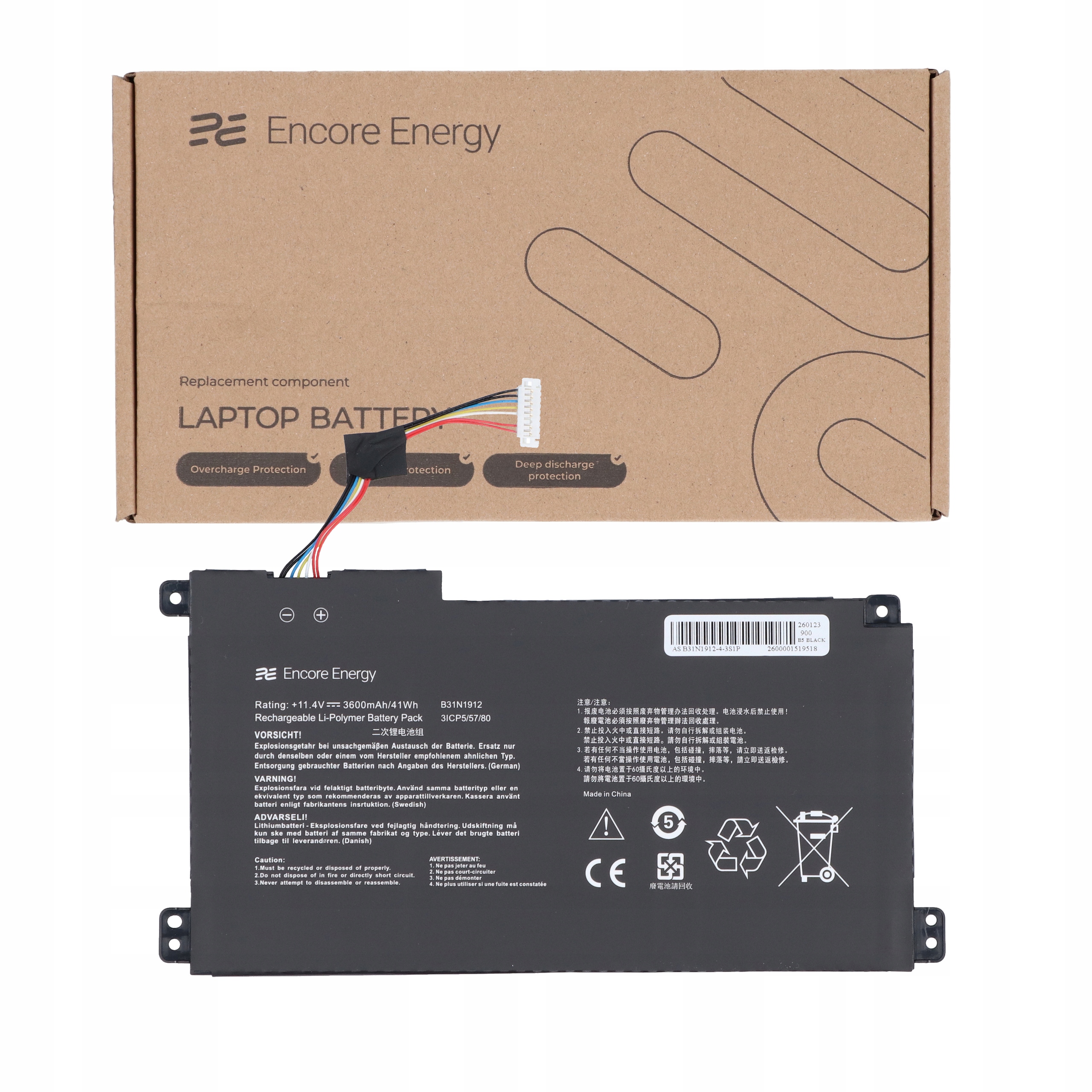 Bateria B31N1912 do laptopa Asus VivoBook 14 E410KA 3600mAh Encore Energy
