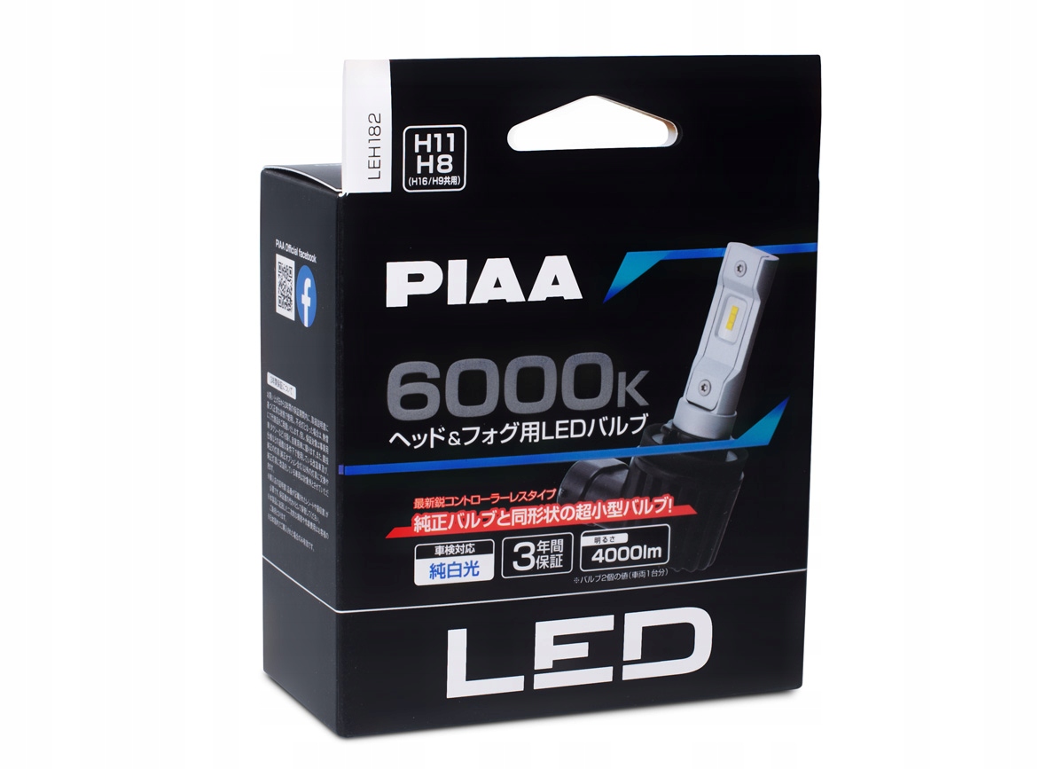 Piaa Gen4 Led náhrady autožiaroviek H8/H9/H11/H16 s teplotou svetla 6000K