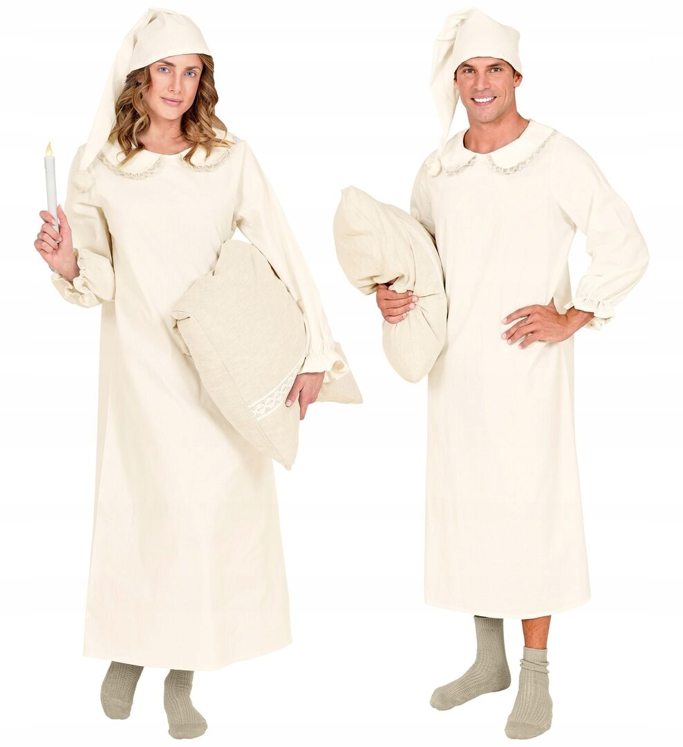 Retro pyžamo (noční košile a čepice) M/L