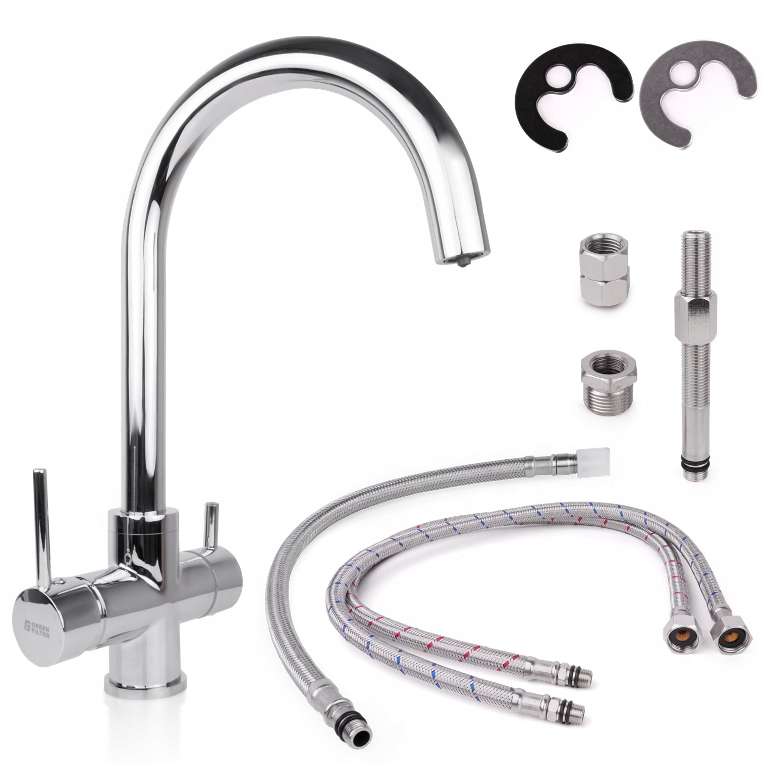 Bateria Kuchenna Czterodrożna Berg WodaRO Kran do Filtra Wody Osmozy Chrom