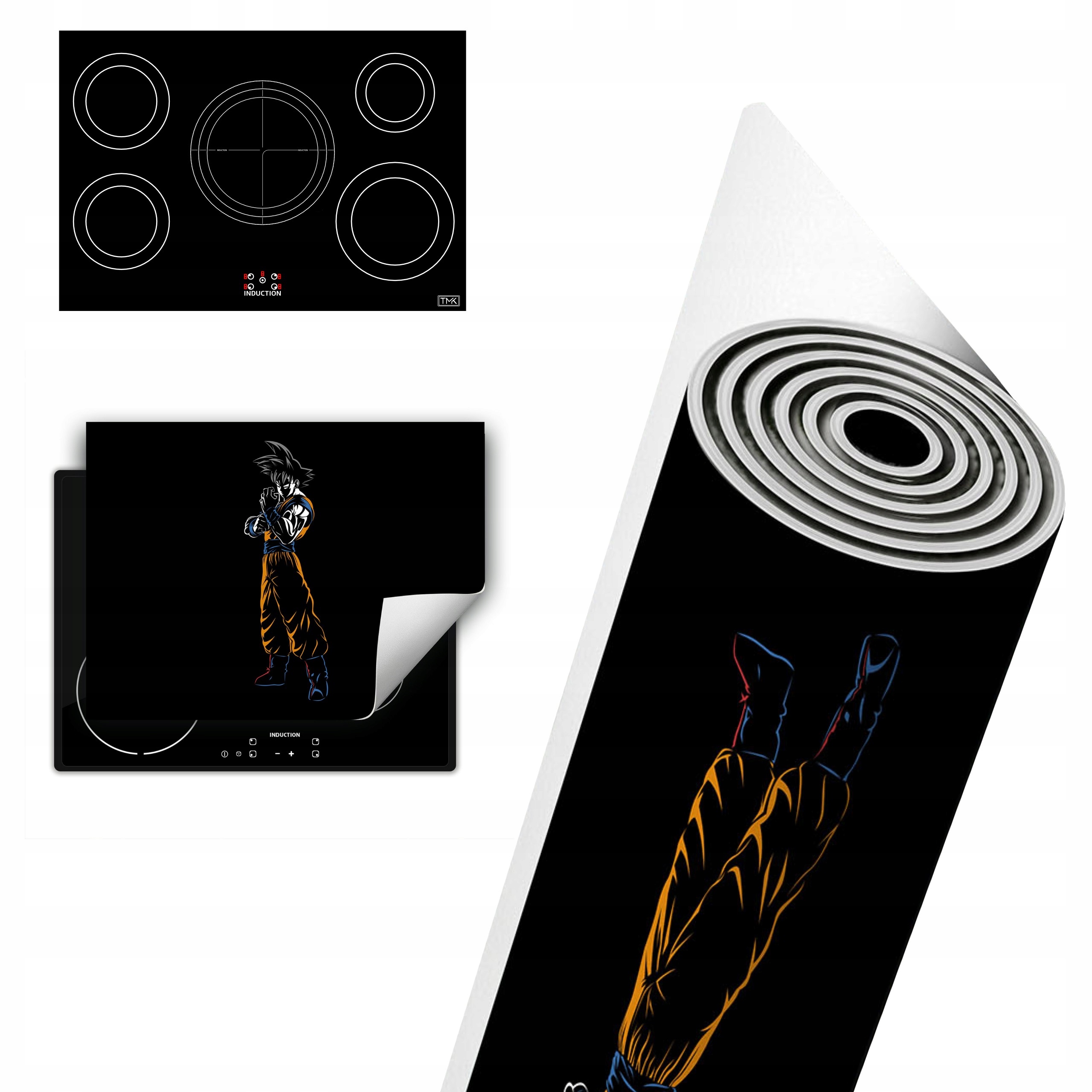 Vinylová Ochrana Na Indukci Desky 80x52 černá Son Goku