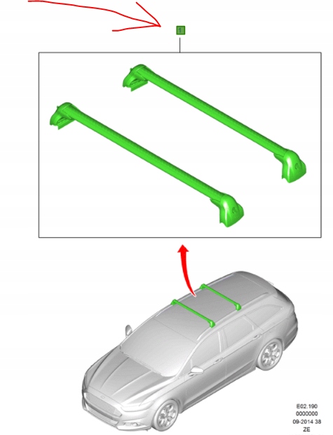 BAGAŻNIK DACHOWY FORD MONDEO Mk5 KOMBI 2014-
