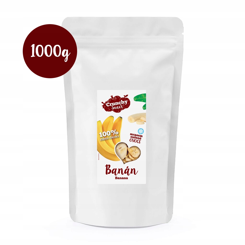Crunchy snack, Mrazem sušený banán, 1000g