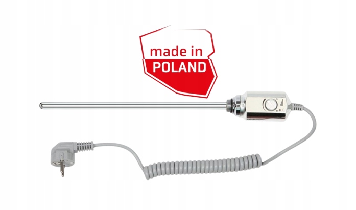 Ohřívač koupelnových radiátorů termostat Závit 1/2" 600W Chrom Gwarant