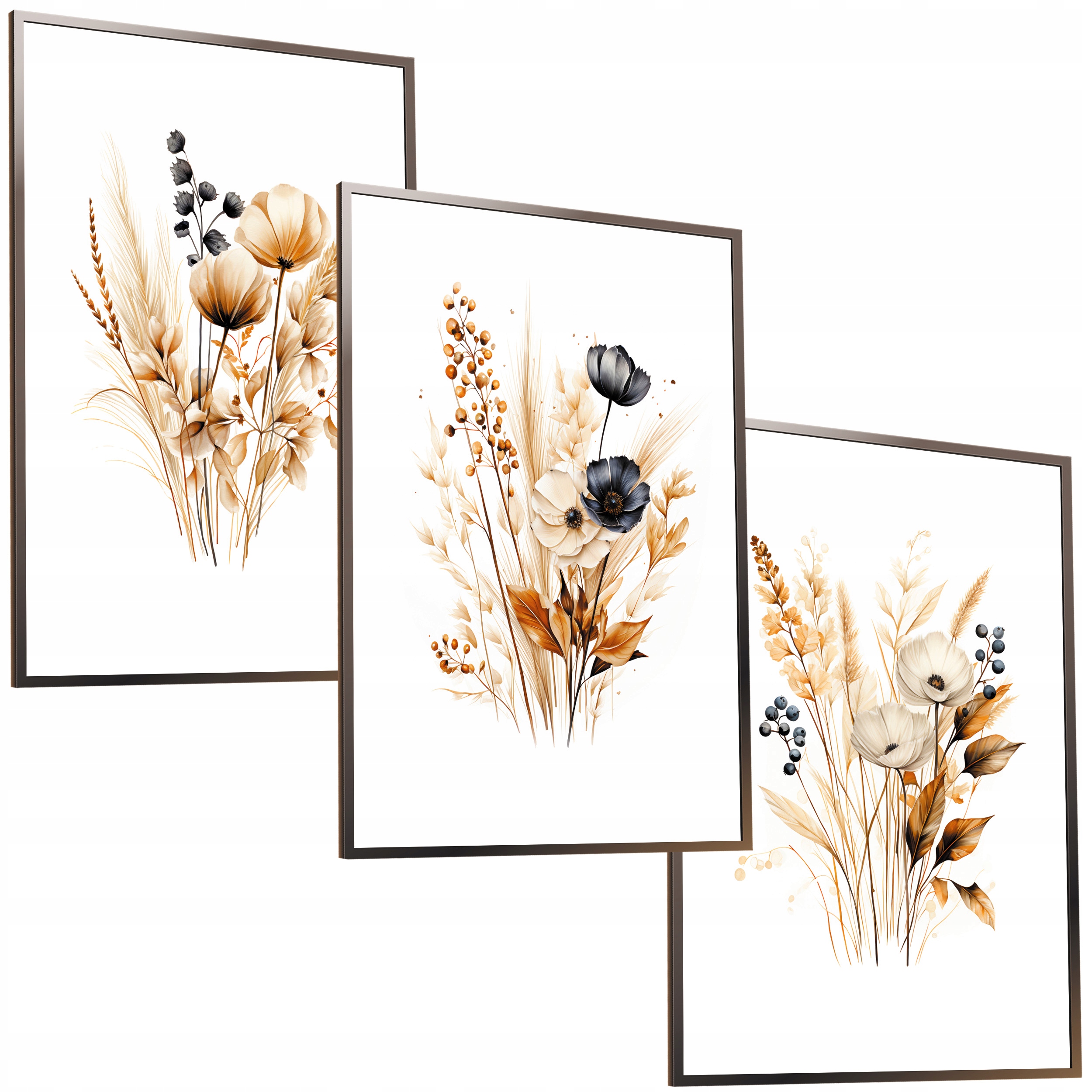 30x40 ZESTAW OBRAZY W RAMIE PLAKATY RAMKA KWIATY BOHO NATURA ART