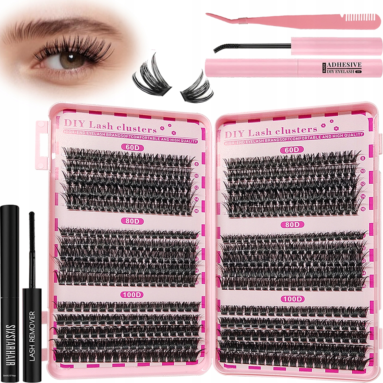 Bondingové řasy 580 ks Bonding Lash Diy sada Umělé akcesoria