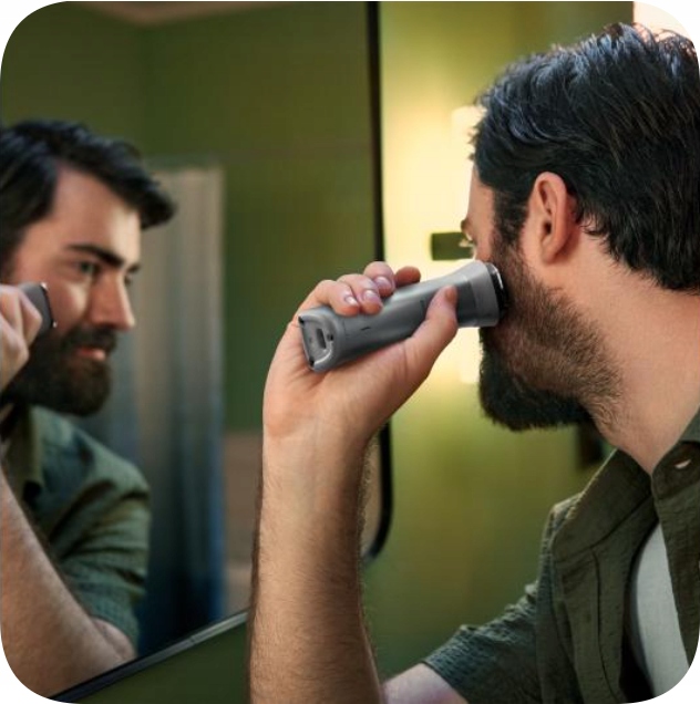 BEZPRZEWODOWA MASZYNKA TRYMER PHILIPS DO WŁOSÓW ZAROSTU BRODY GOLARKA +ETUI Kolor dominujący granatowy