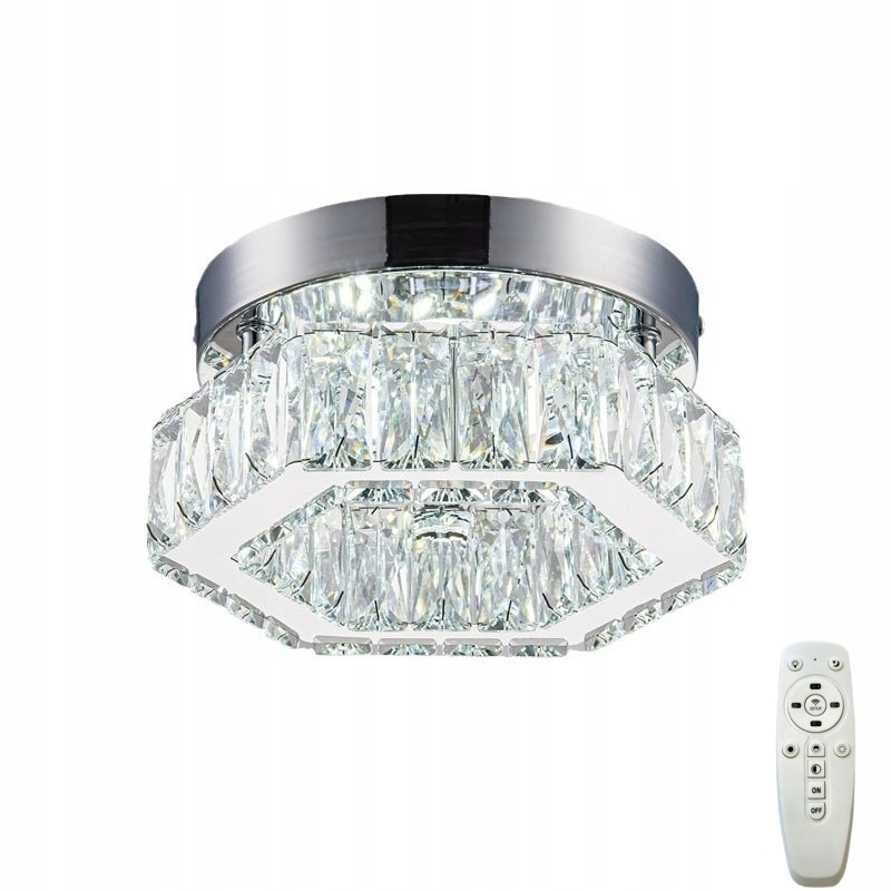 Stropná Lampa Stropné Svietidlo Led Krištáľový Luster Chrom Do Obývacej Izby S Pilotom