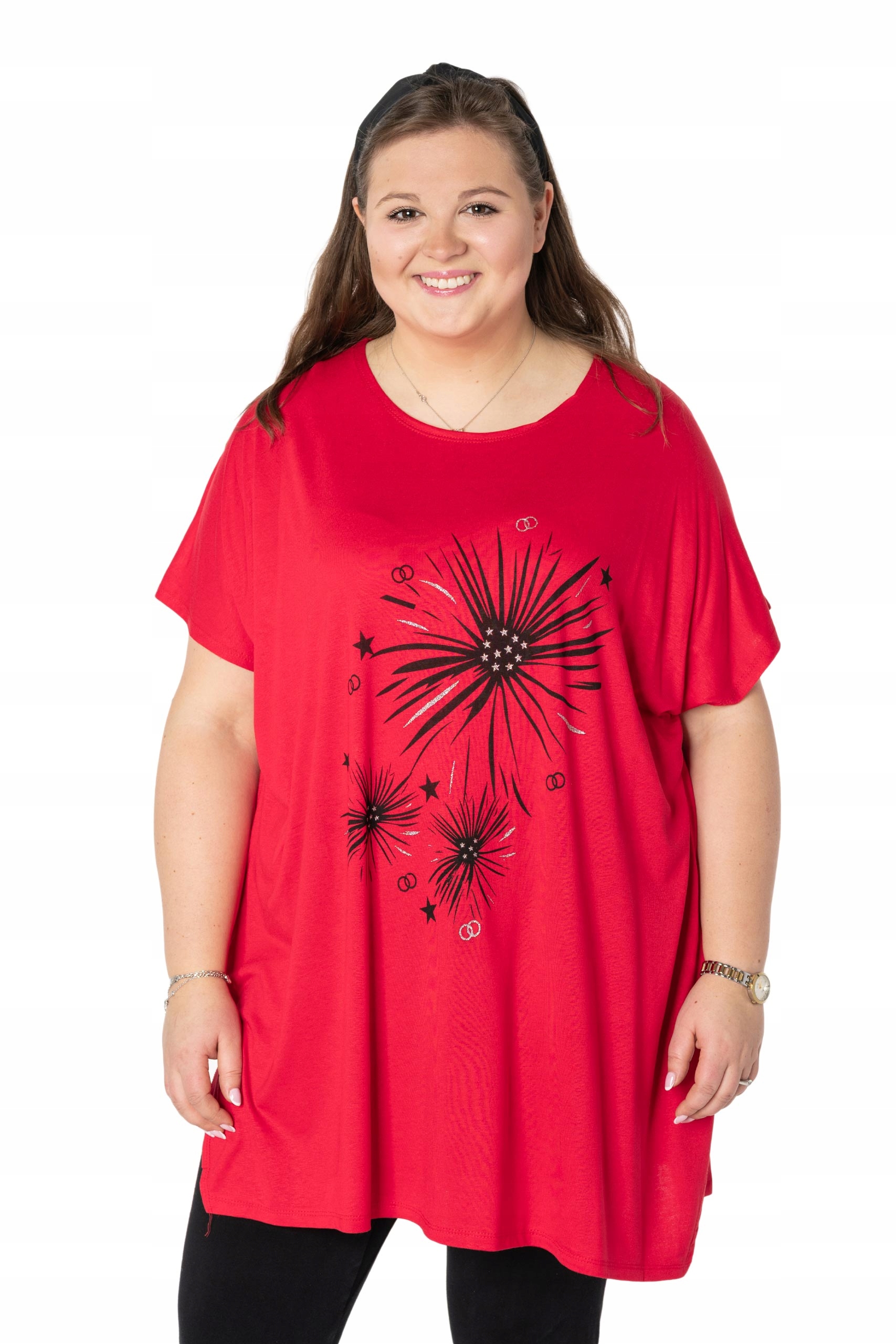 

Duża Długa Bluzka Damska Tunika Oversize Top 658-3