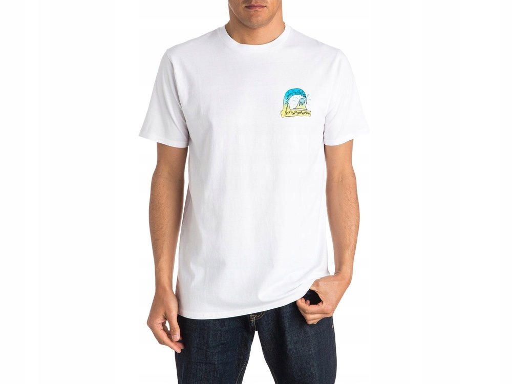 

Koszulka Męska na co dzień Biała z Logo Quiksilver