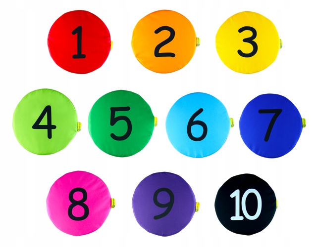 Poduszki kolorowe Liczby 1-10 przedszkole. Kodura Marka Centrum Akson