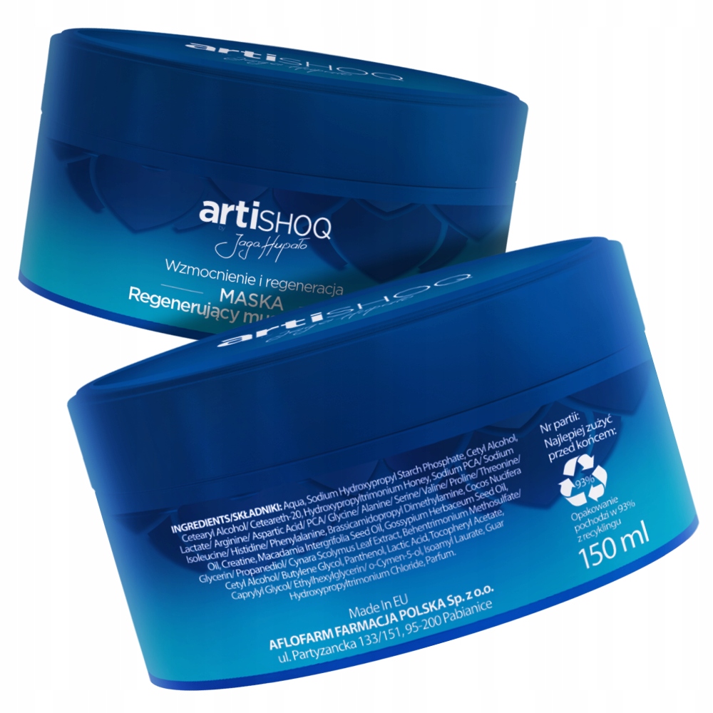 ARTISHOQ MASKA DO WŁOSÓW REGENERUJĄCY MUS AMINOKWASY KREATYNA KARCZOCH Pojemność 150 ml