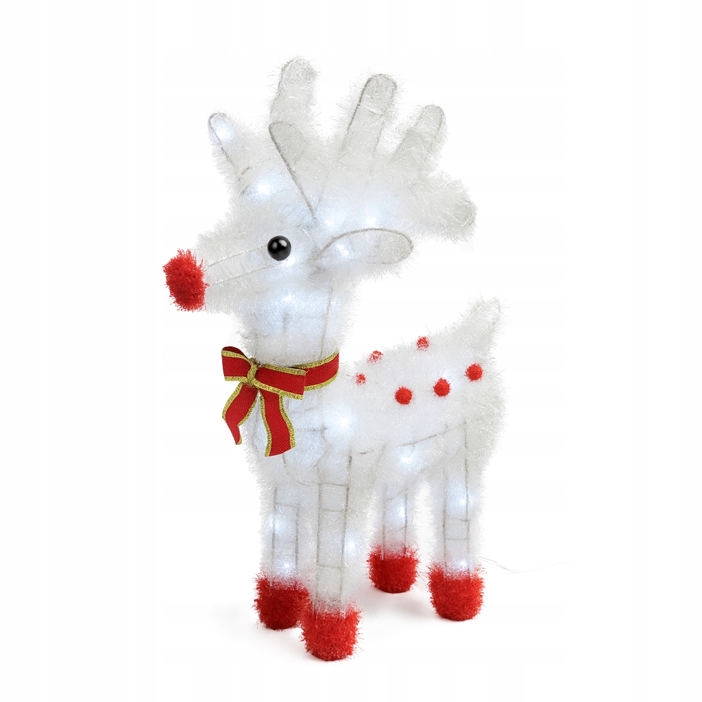 Vánoční Dekorace Sob 3D Led Kovová Pro Zahradu Domu Bílá Studená