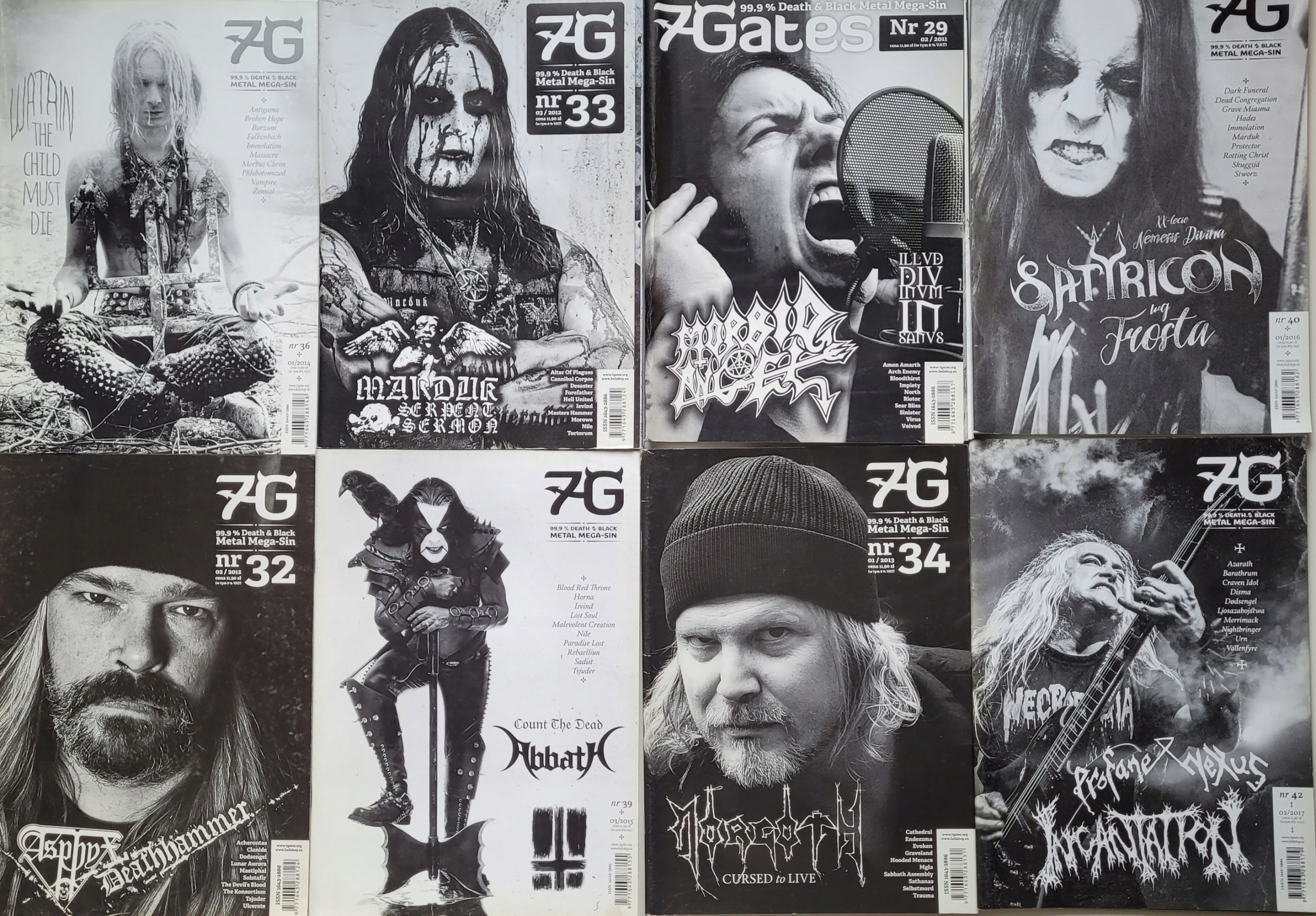 7G Magazyn 99,9% Death & Black Metal Mega-Sin 8 numerów 2011 - 2017
