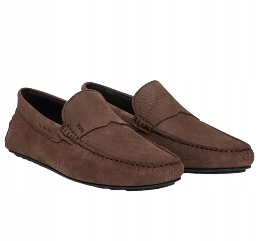 Boss Hnědé Pánské Mokasíny Z Přírodní Kůže 43 T6C
