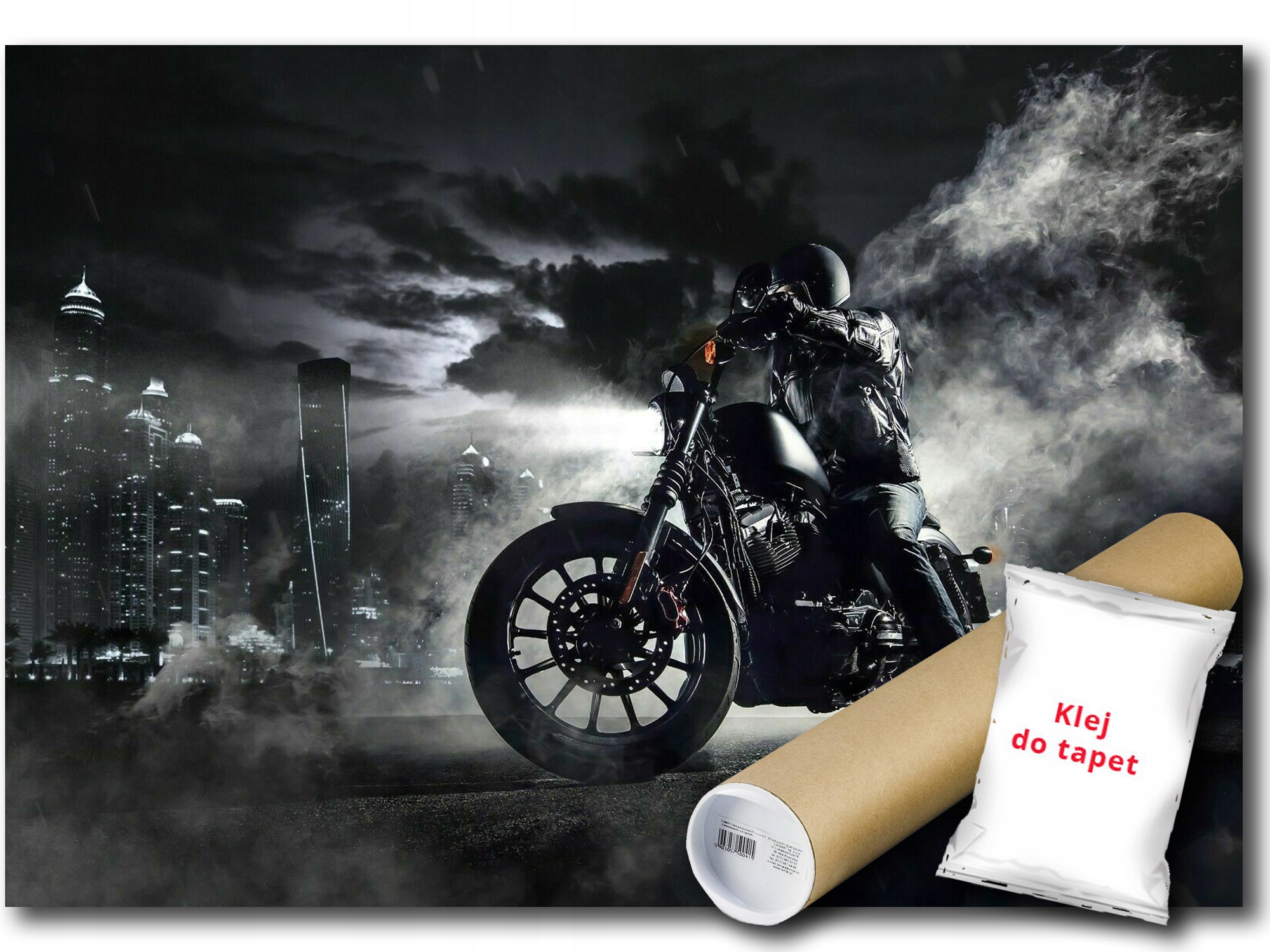 Vinylová Fototapeta Motor Motocykl Noc 208x146