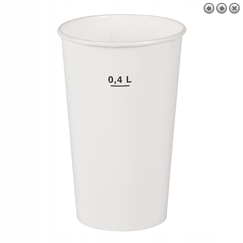 

Kubek papierowy biały uniwersalny 400ml 50 szt.