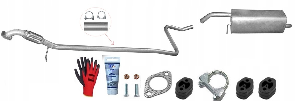 Ford Fiesta 1.25 1.4 (2008-2012) sada Trubka Tlumič bonus